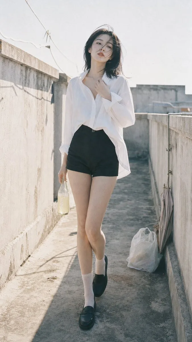 Rooftop Walkway Fashion OOTD reference