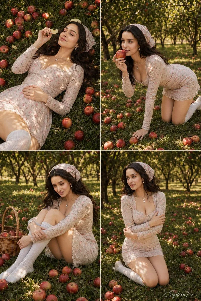 Apple Orchard 4-Panel Collage Prompt - Nano Banana Pro AI Prompt for Social Media Post reference