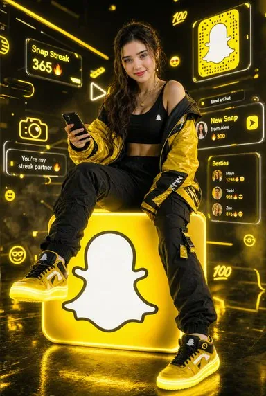 Neon Snapchat Influencer Portrait reference
