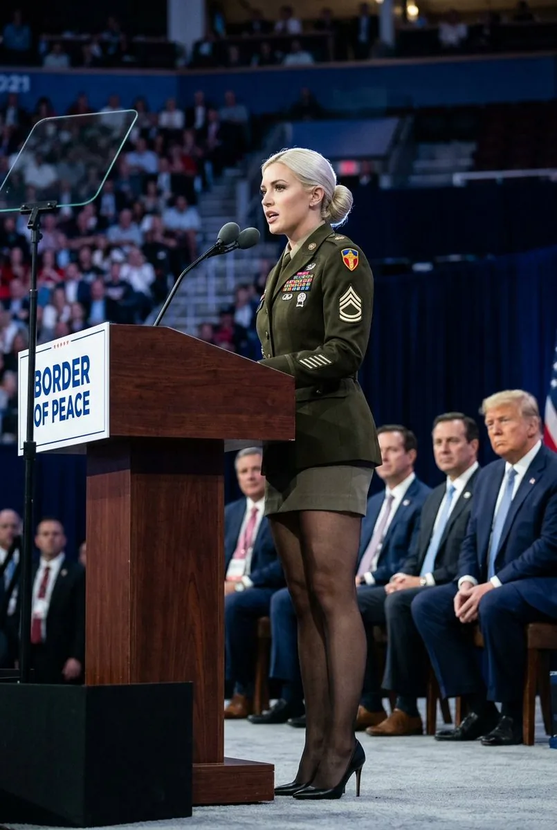 Political Speaker in Provocative Military Uniform - Nano Banana Pro AI Prompt for Influencer / Model reference