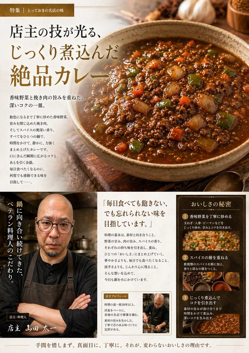 Japanese Gourmet Curry Ad Layout reference