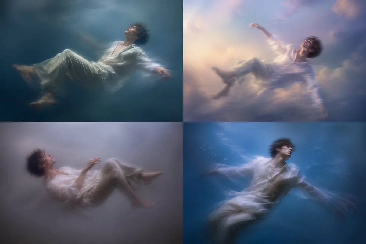 Dreamy Floating Portrait Grid reference