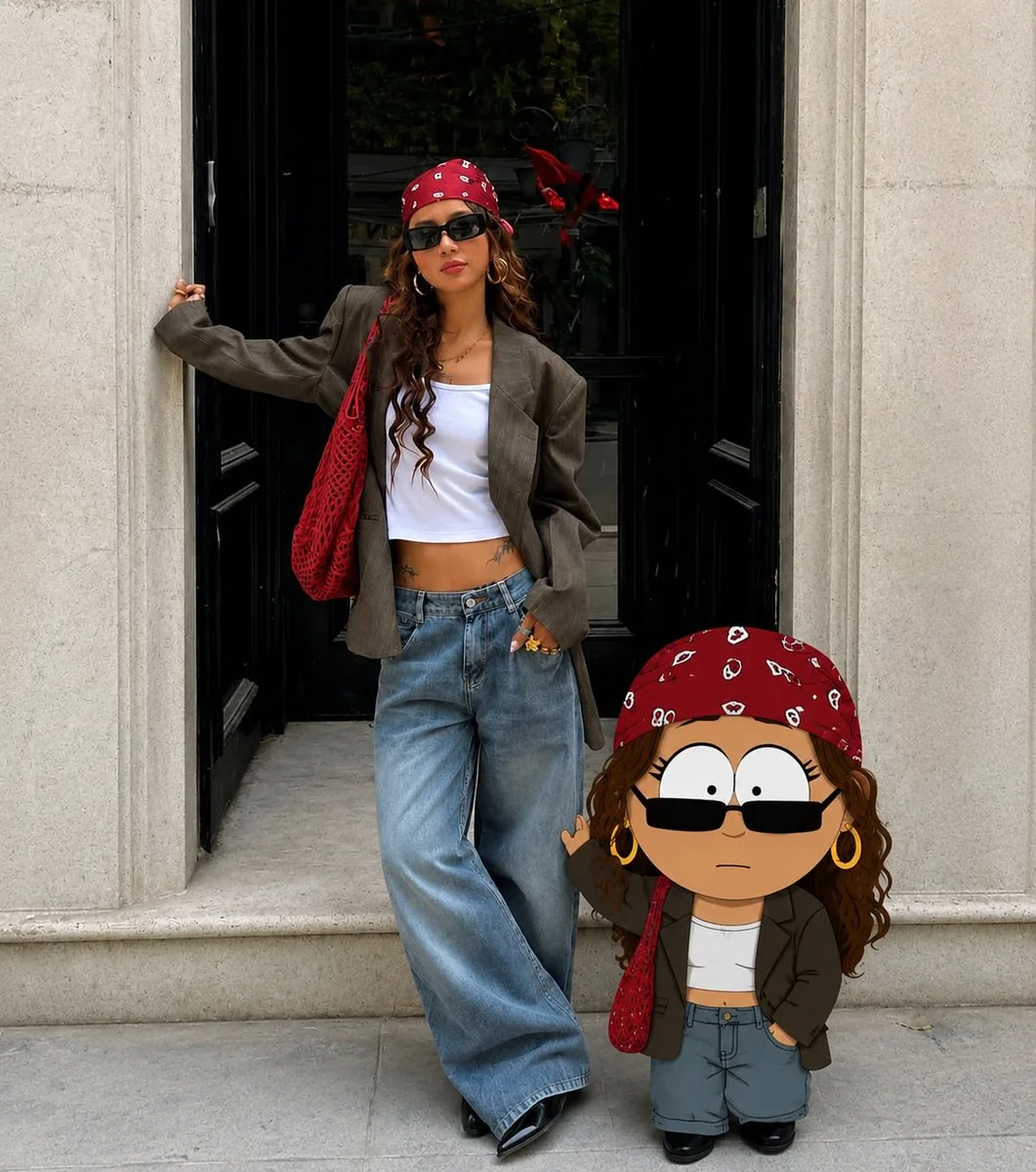 Realistic Photo with Cartoon Avatar reference