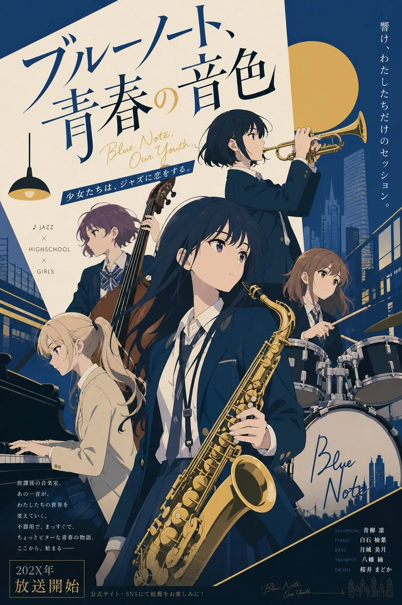 Jazz Theme Anime Key Visual reference