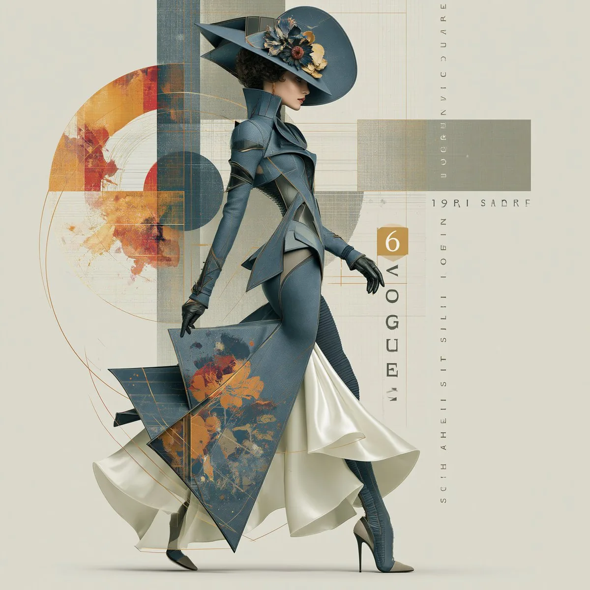 Elegant Vintage Glamour Fashion Illustration reference