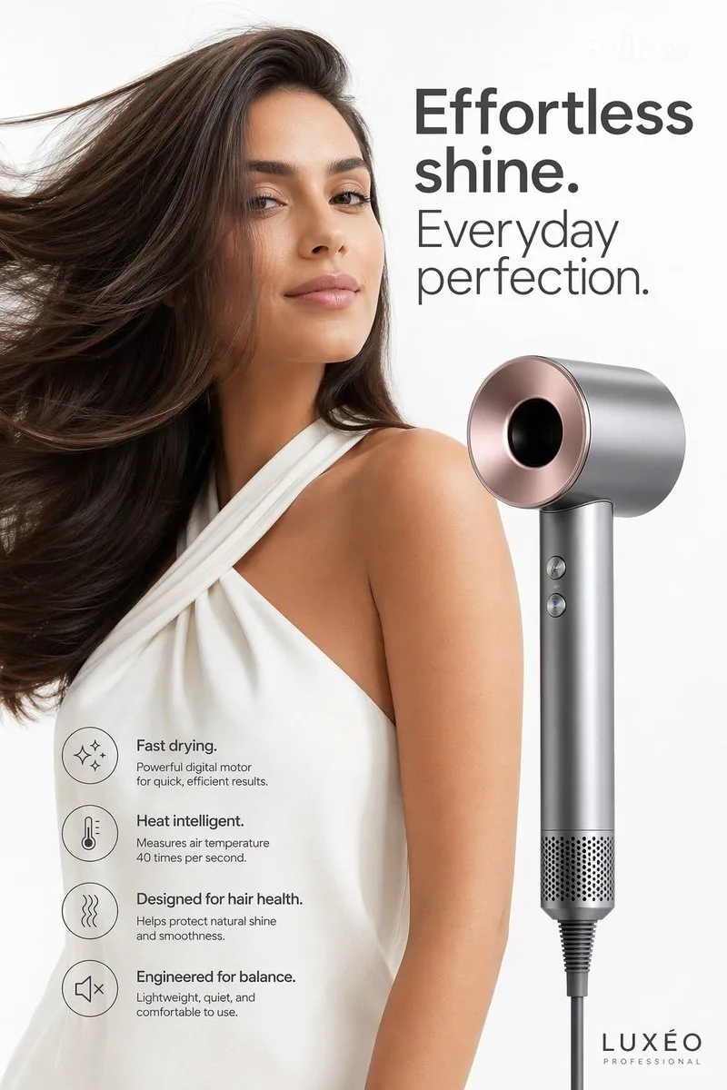 Luxury Hair Dryer Beauty Ad reference