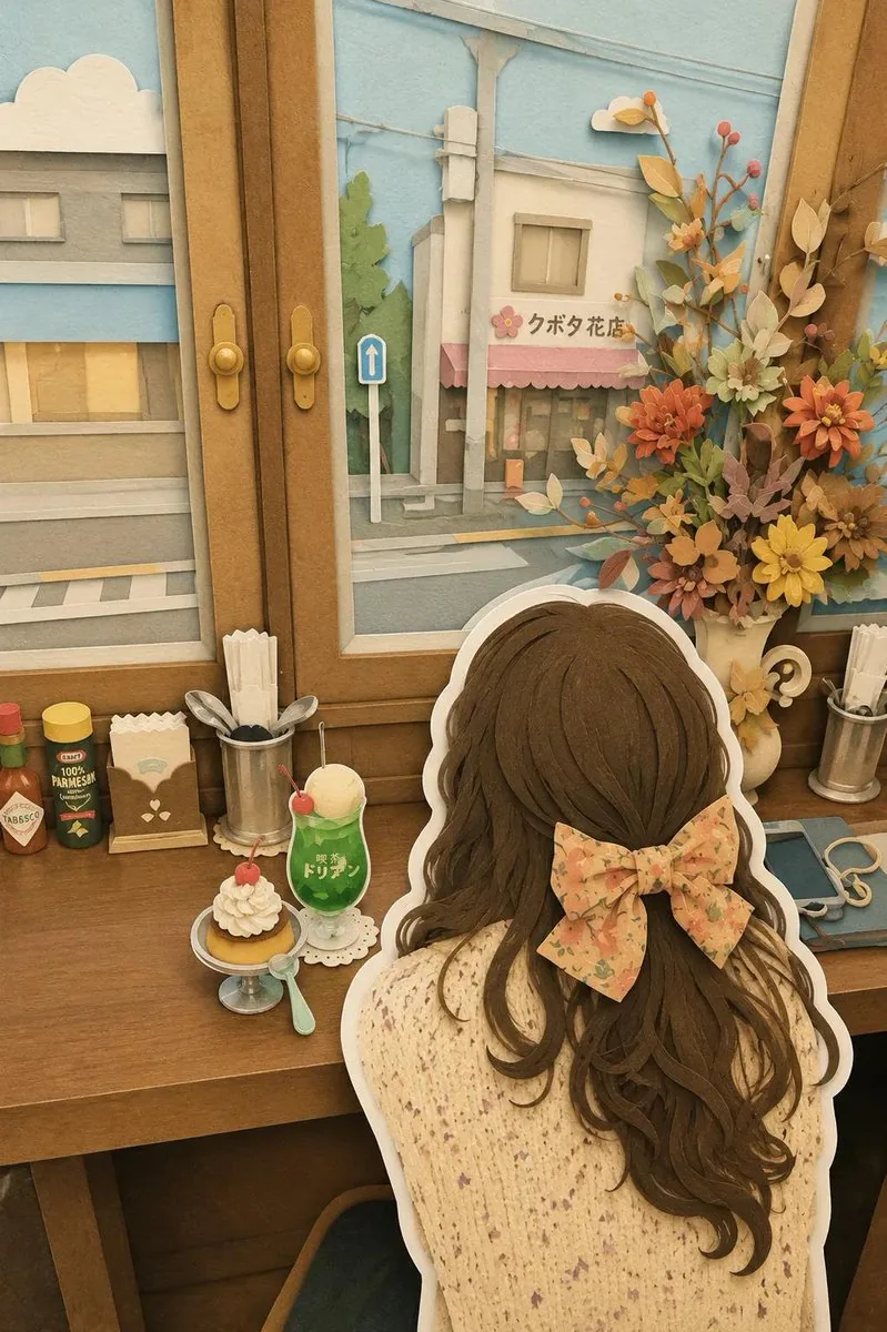 Japanese Paper-Cut Diorama Scene reference