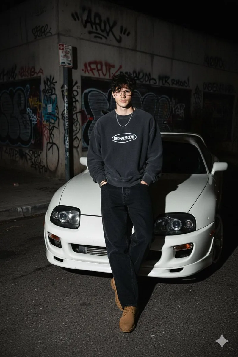 90s Streetwear Car Portrait Prompt reference