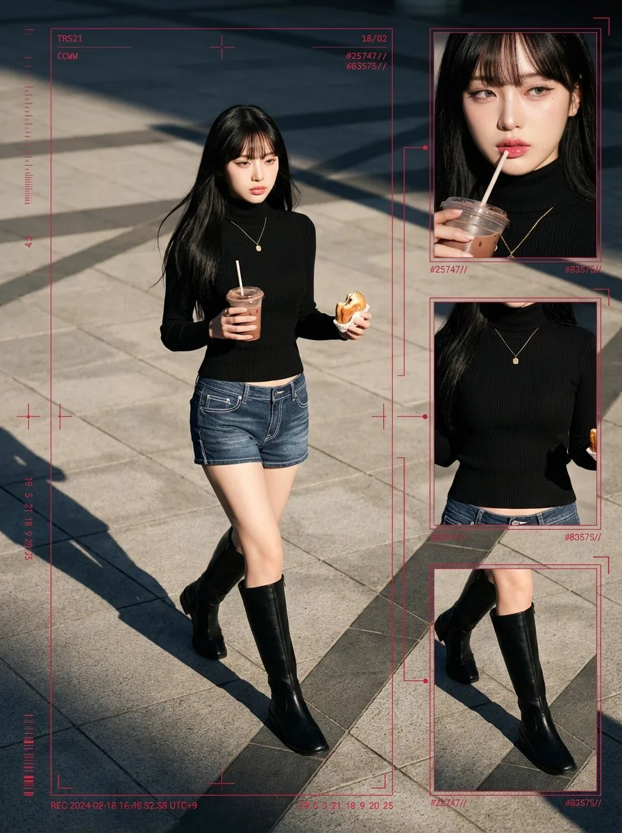 Cyber-Grunge Surveillance Fashion Editorial Prompt (Japanese Woman) - Nano Banana Pro AI Prompt for Social Media Post reference