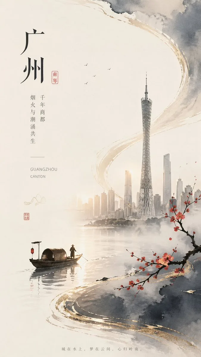 Guangzhou Ink-Wash City Poster reference