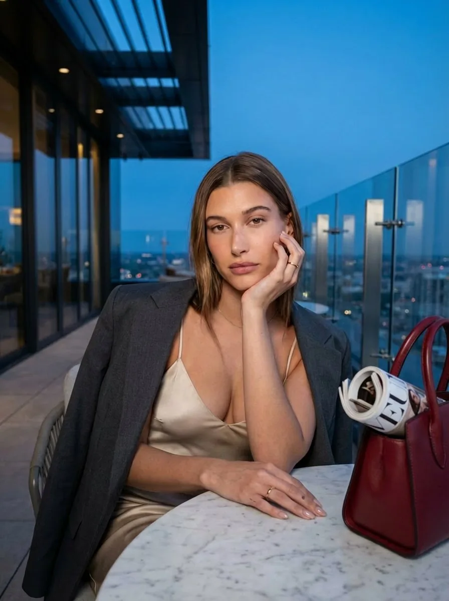 Blue Hour Rooftop Portrait - Nano Banana Pro AI Prompt for Social Media Post reference