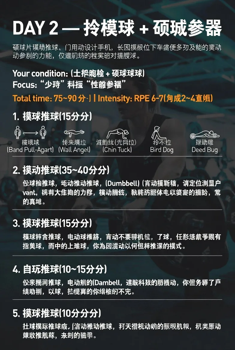 Chinese Gym Training Plan Infographic reference