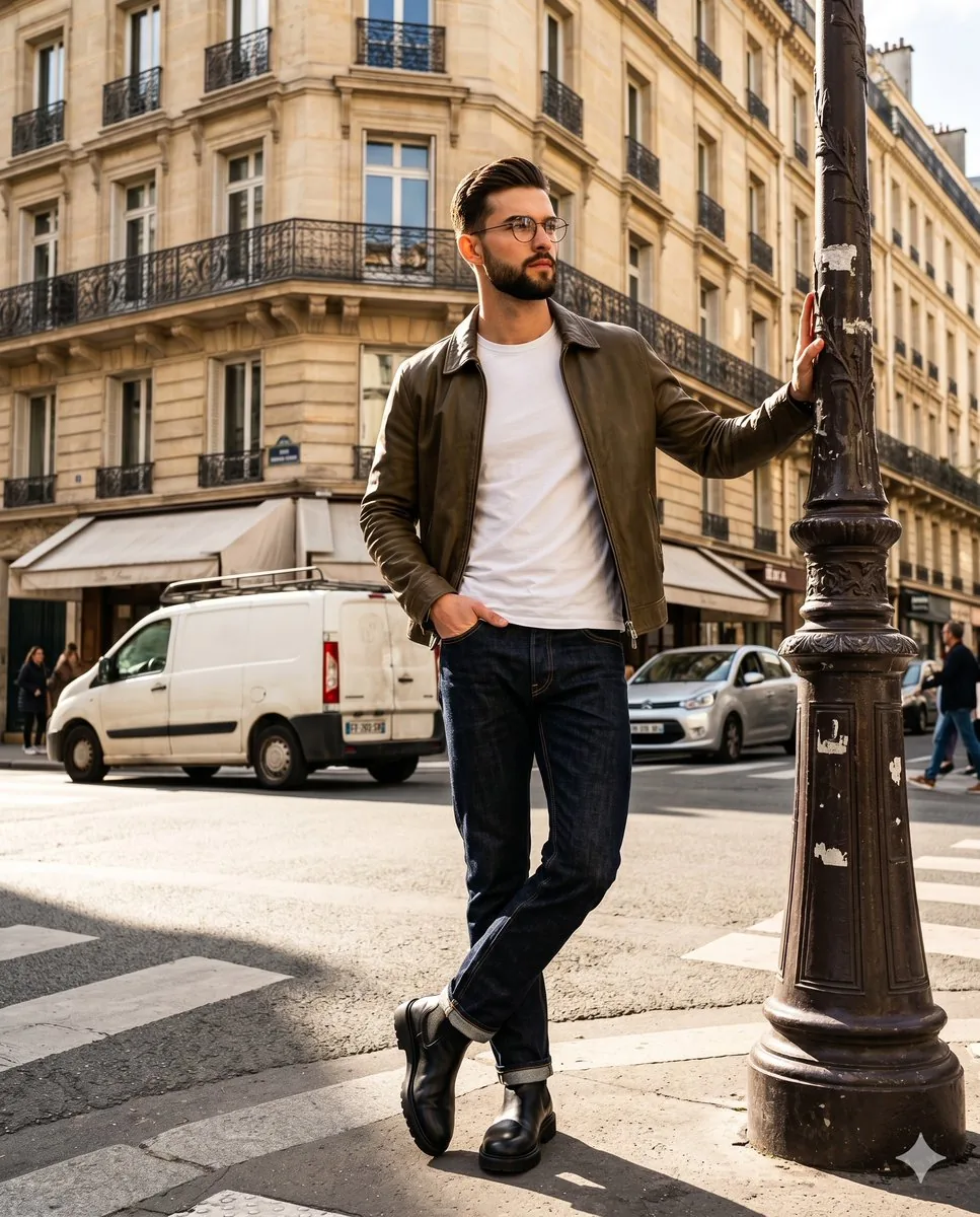 Editorial Parisian Street Style Portrait - Nano Banana Pro AI Prompt for Product Marketing reference
