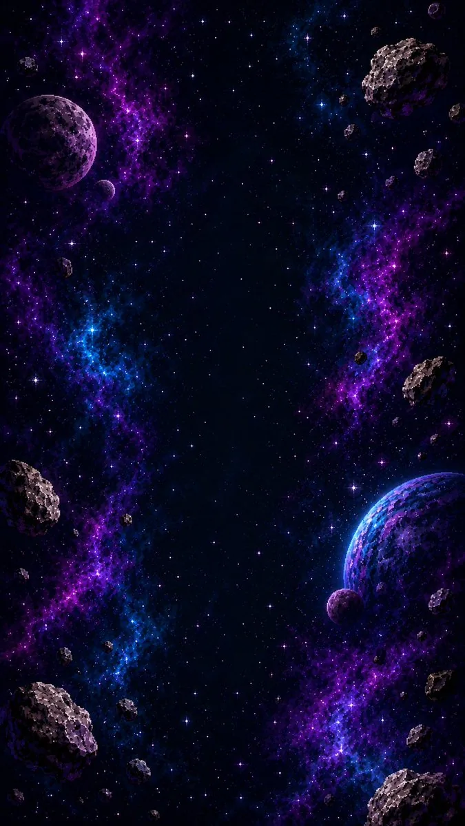 Vertical Pixel Space Shooter Background reference