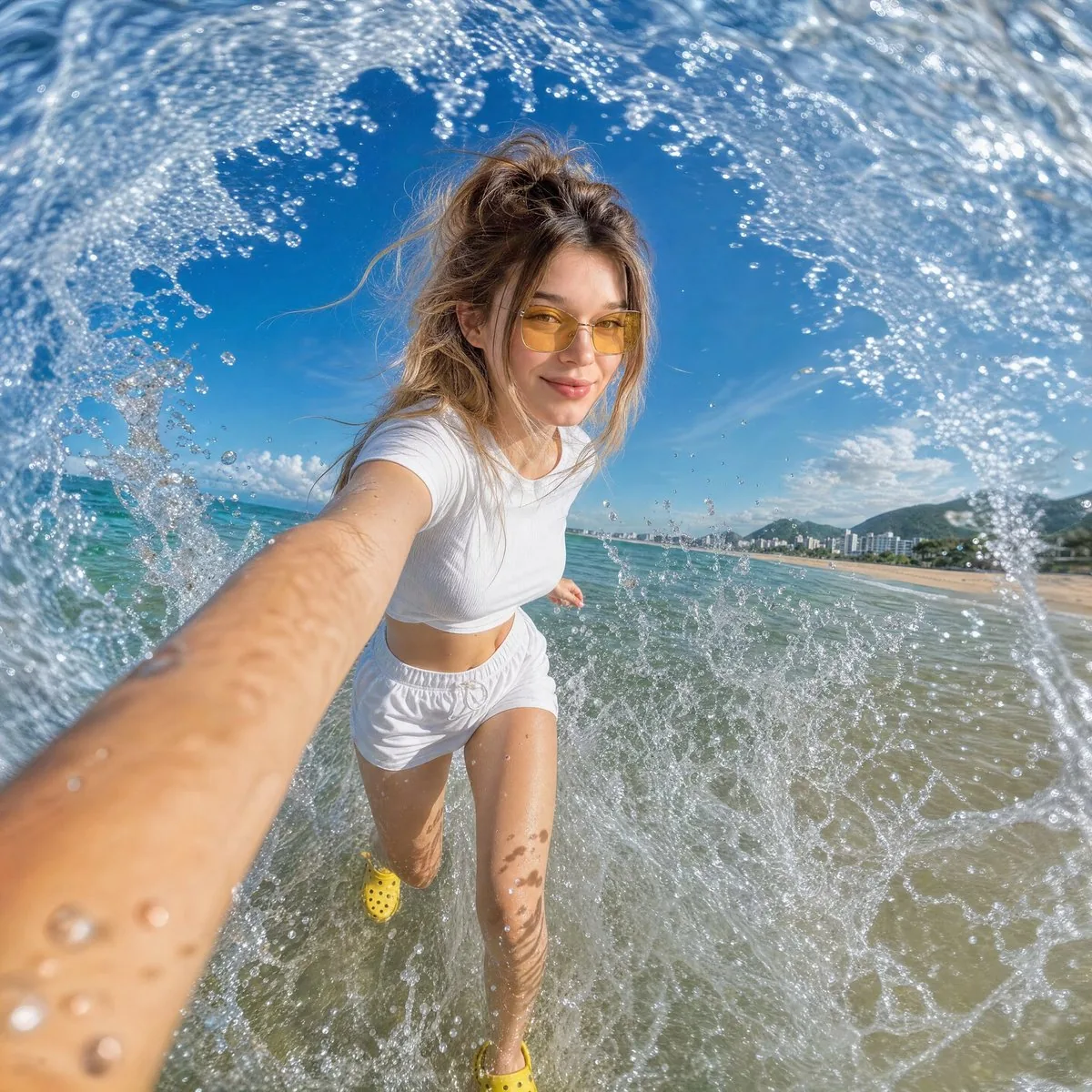 Dynamic Beach Action Selfie reference
