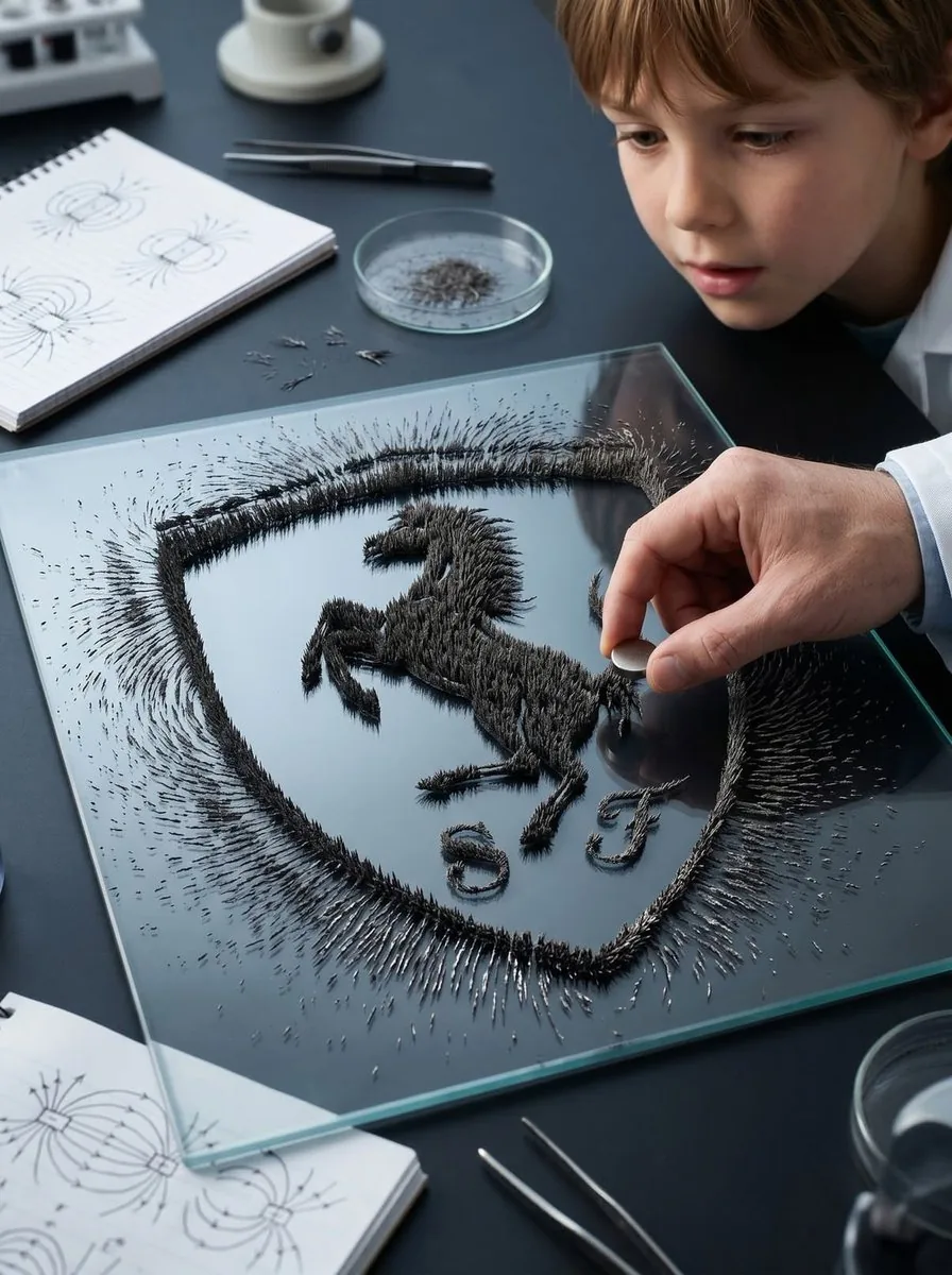 Magnetic Iron Filings Logo Scene reference