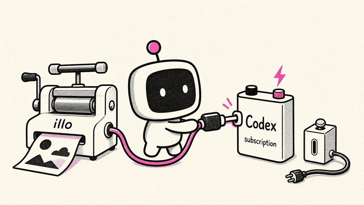 Retro Robot Powering Illo with Codex reference