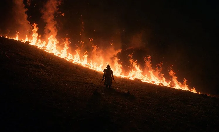 Samurai Before a Hillside Fire reference