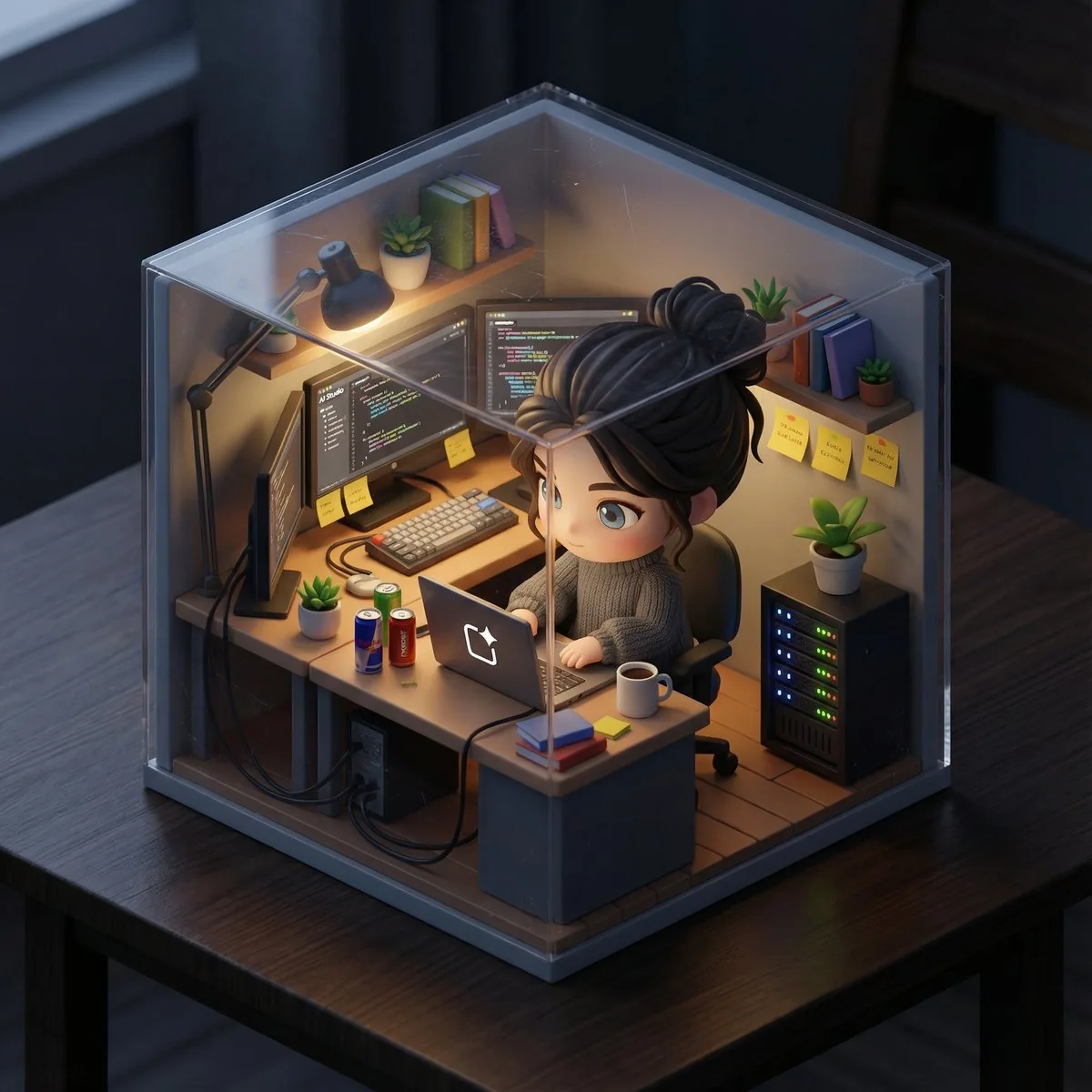 Cute Chibi Diorama Lamp Generator reference