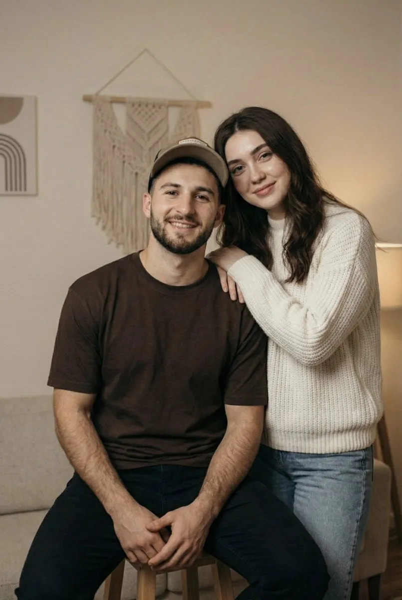 Candid Couple Portrait with Identity Lock - Nano Banana Pro AI Prompt for Social Media Post reference