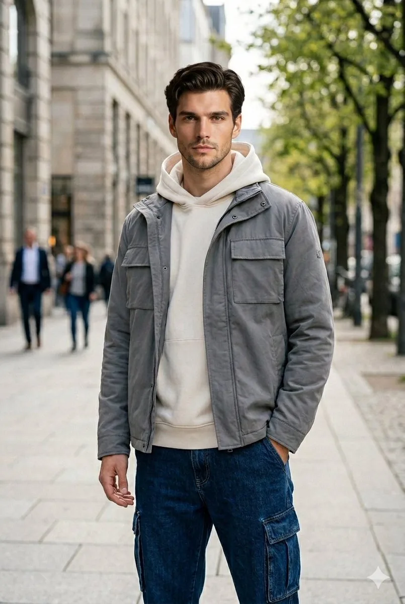 Ultra-Realistic Urban Portrait of a Young Man reference
