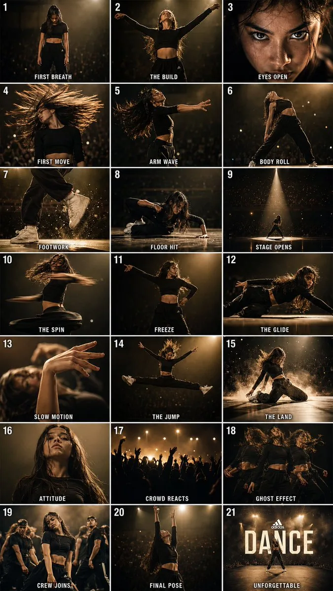 Cinematic Dance Routine Storyboard reference