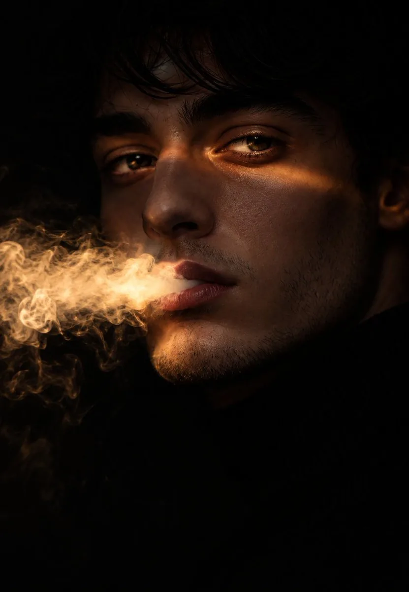 Chiaroscuro Smoke Exhale Portrait reference