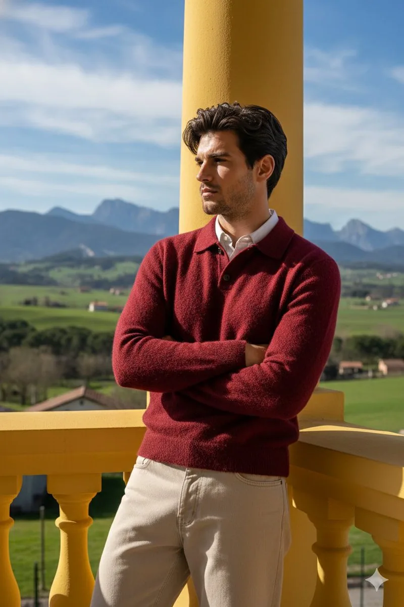 Stylish Man on Balcony with Identity Lock reference