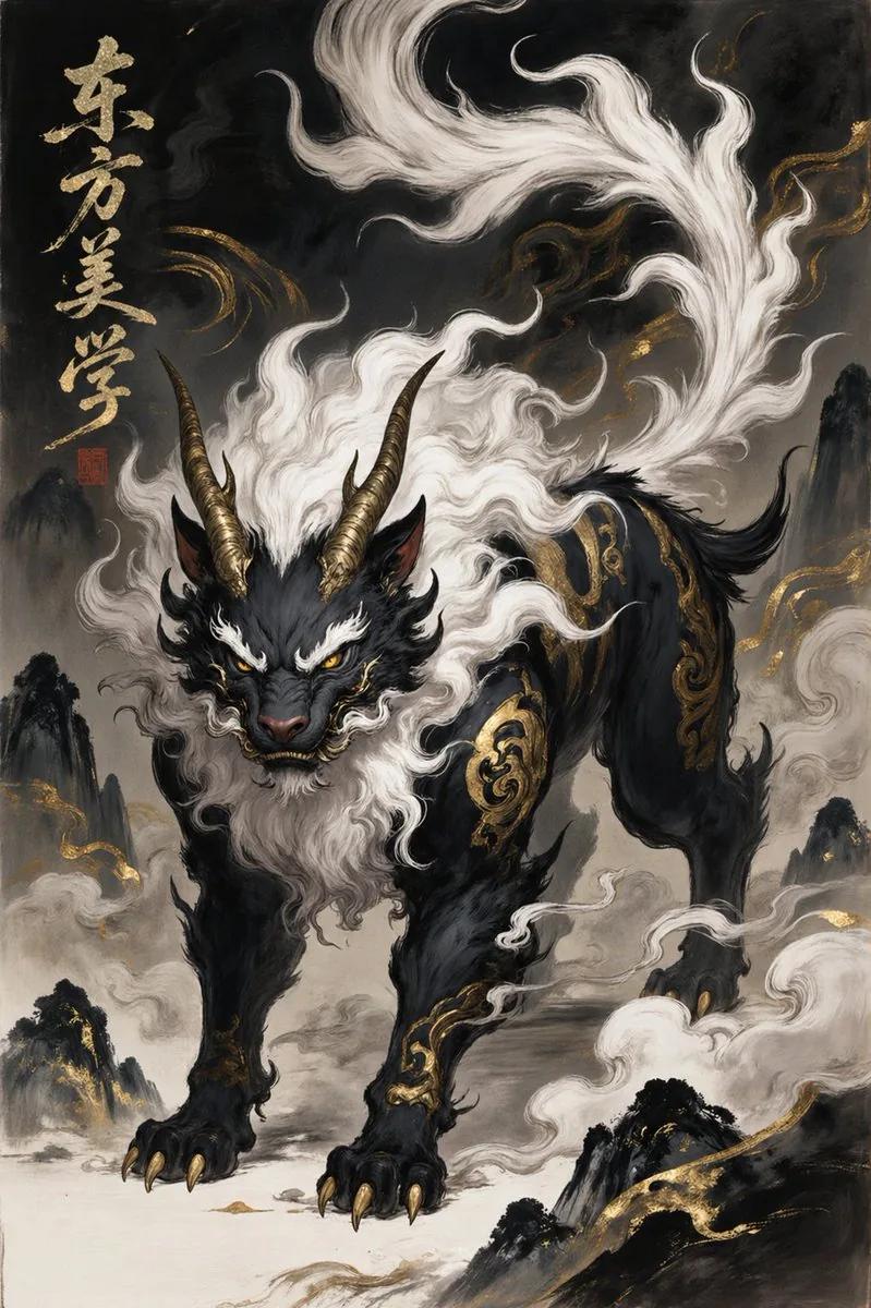 Oriental Mythical Beast Suanni Poster reference