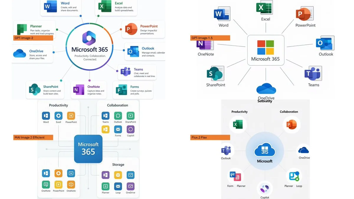 Microsoft 365 Model Comparison Infographic reference