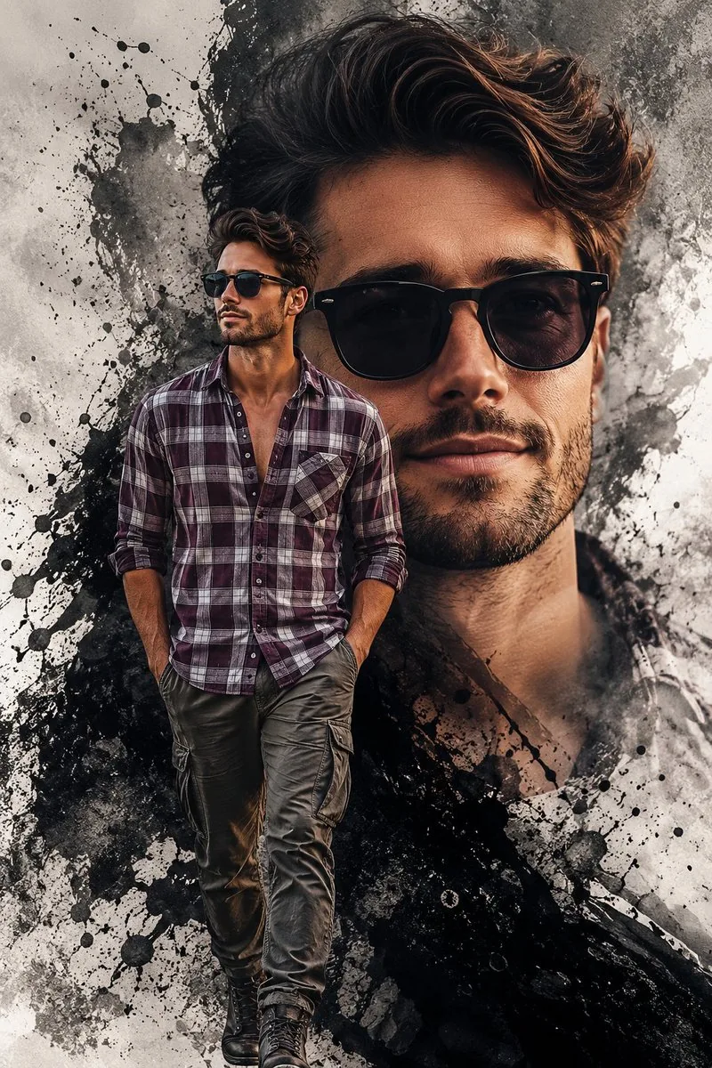 Double Exposure Edgy Movie Poster reference