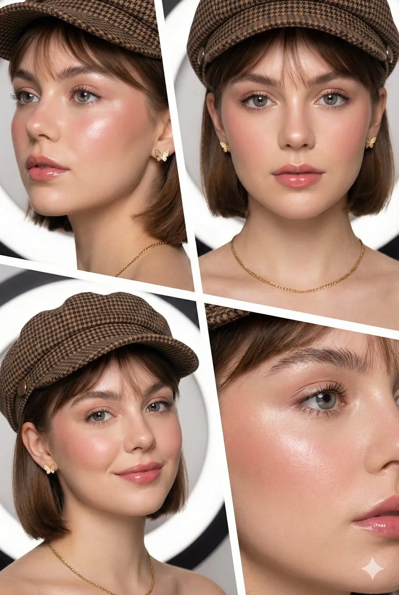4-Panel Beauty Editorial Collage - Nano Banana Pro AI Prompt for Social Media Post reference