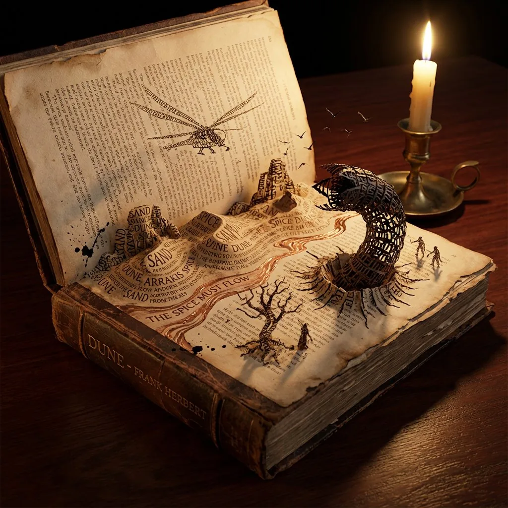 Storybook Typography Diorama Prompt (Dune) reference