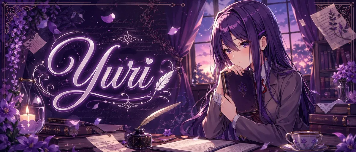 Purple Anime Yuri Banner reference