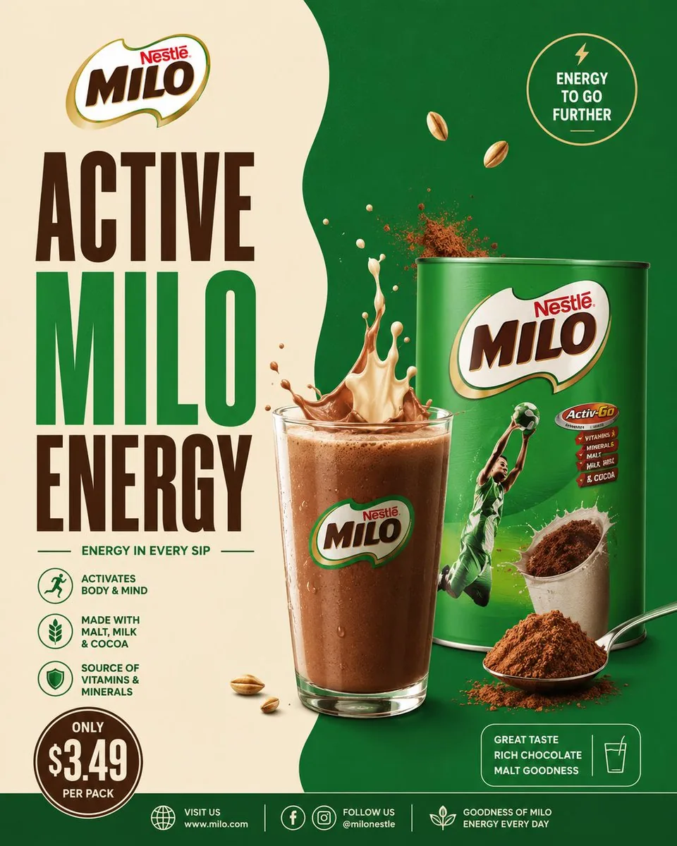 Milo Cocoa Energy Poster reference