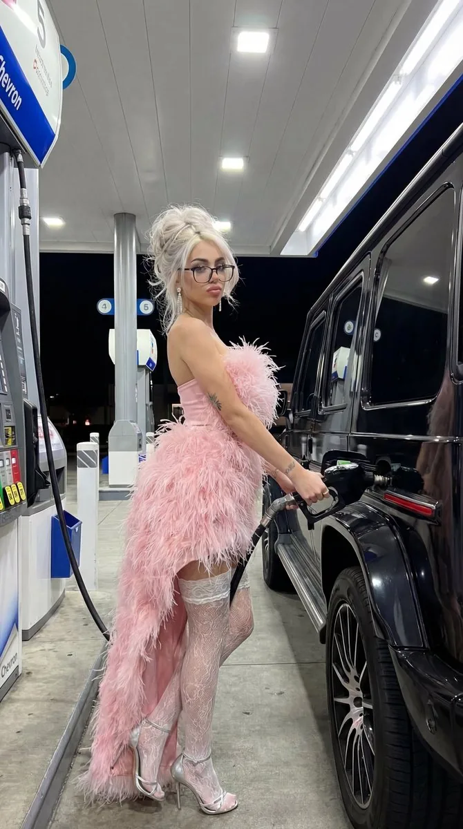 Campy High-Fashion Editorial at a Gas Station - Nano Banana Pro AI Prompt for Product Marketing reference