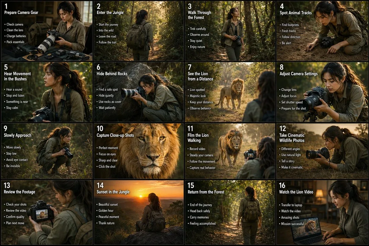 Wildlife Photographer Adventure Storyboard reference