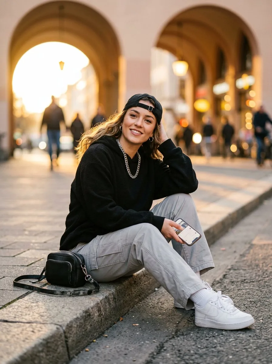 Bright Morning Street Fashion Portrait reference