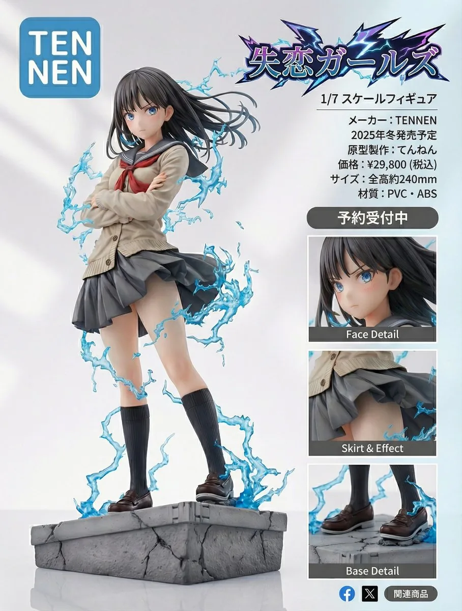 Figure-style product page design for a heartbreak girl figure reference