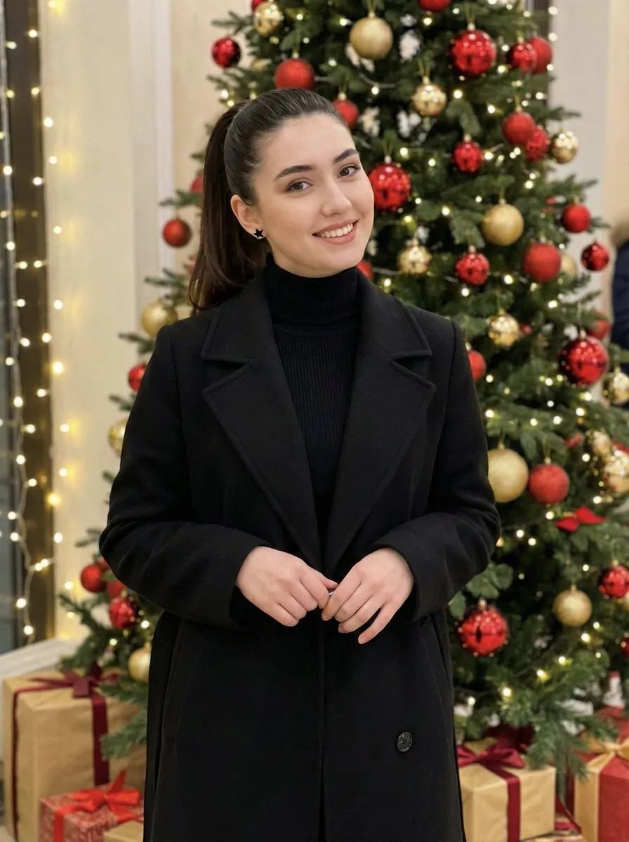 Holiday Elegance Portrait with Face Reference - Nano Banana Pro AI Prompt for Profile / Avatar reference