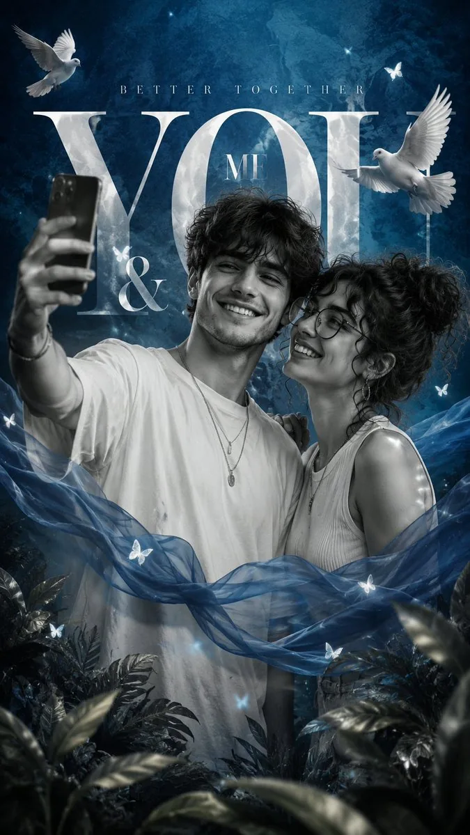 Romantic Editorial Couple Portrait reference