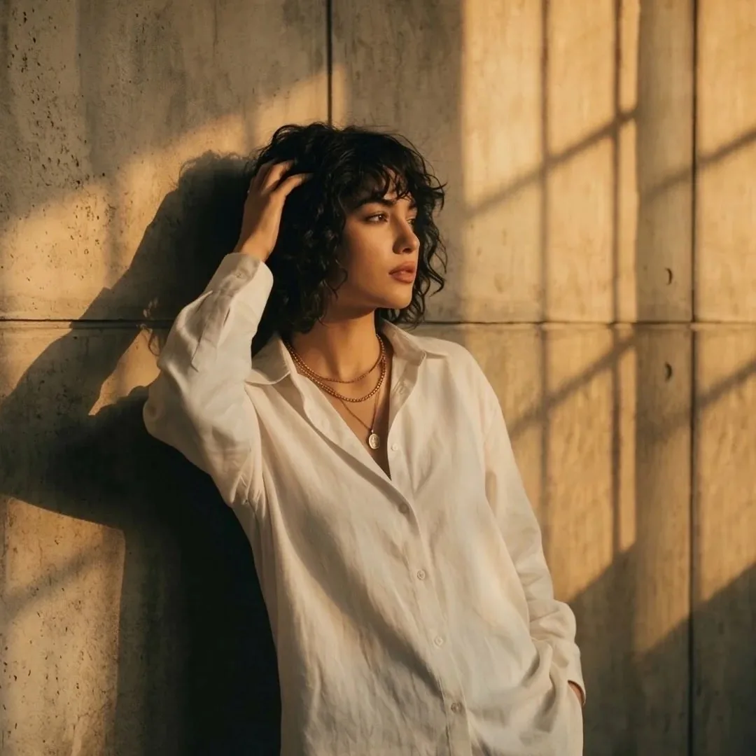 Moody Cinematic Portrait at Golden Hour reference