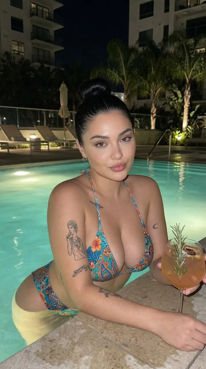 Poolside Night Photo with Smartphone Flash - Nano Banana Pro AI Prompt for Social Media Post reference