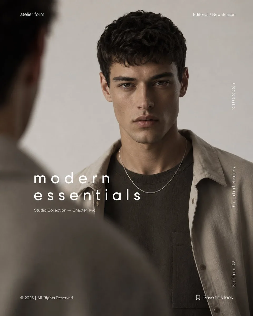Minimal Menswear Editorial Poster reference