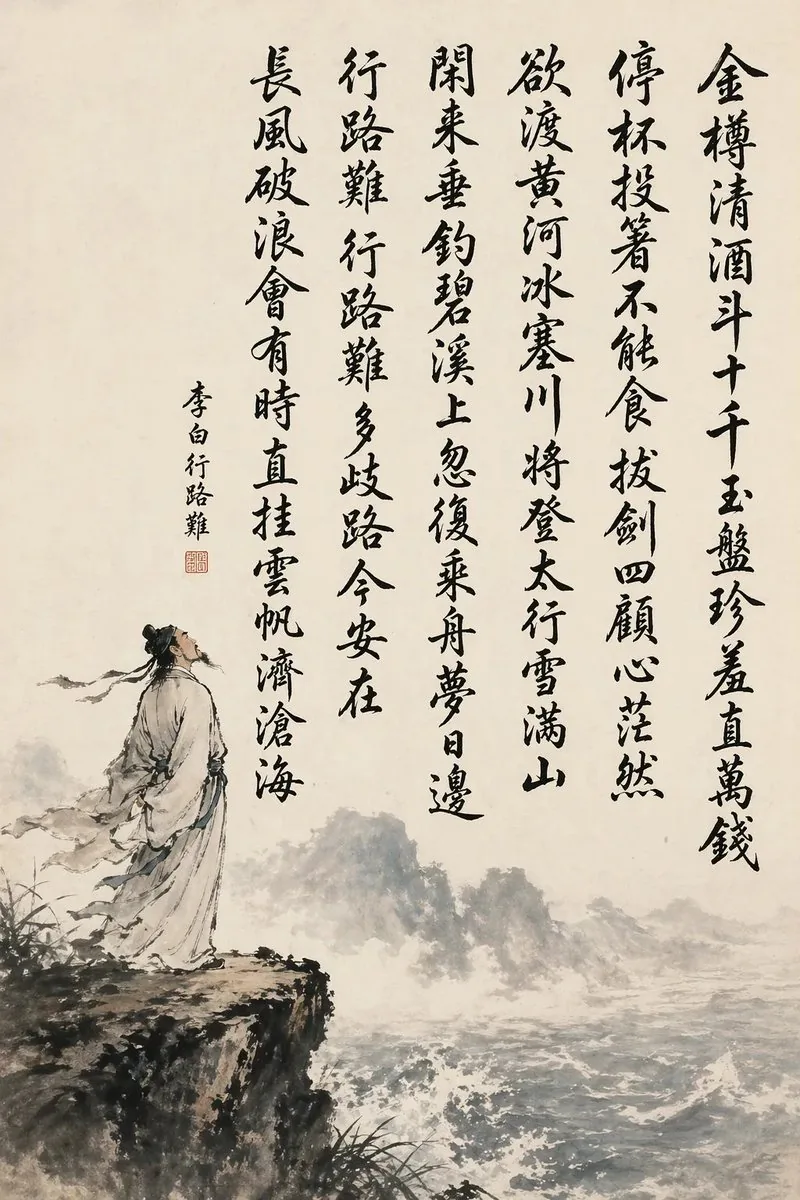Chinese Calligraphy Poem Landscape reference
