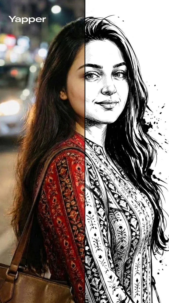 Split-Style Portrait Transformation Prompt for Nano Banana reference