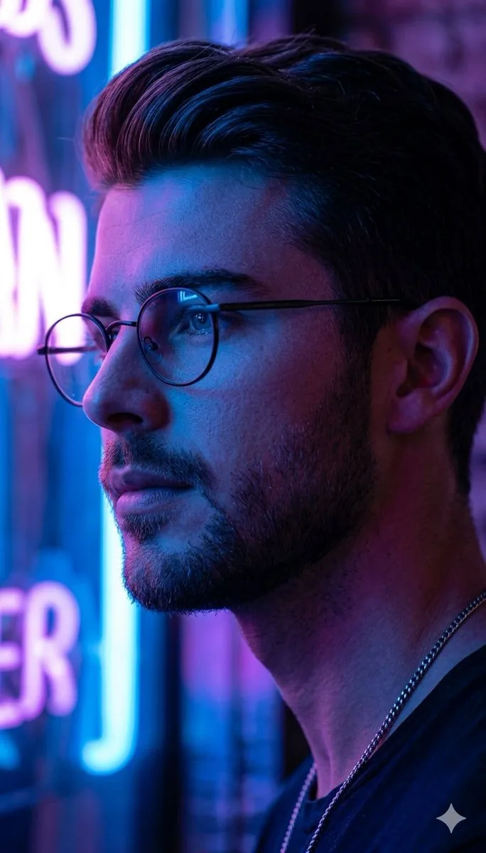 Cyberpunk Portrait with Neon Lighting reference