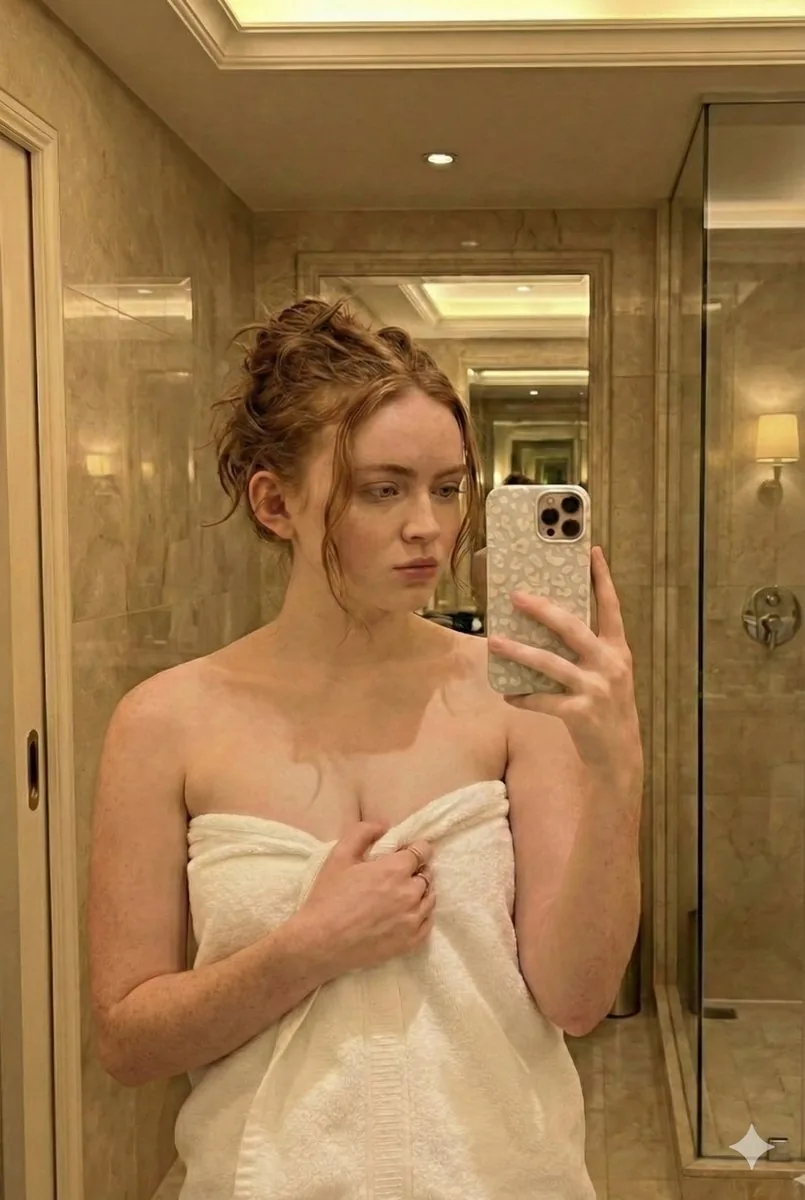 Candid Bathroom Mirror Selfie (Redhead Likeness) - Nano Banana Pro AI Prompt for Social Media Post reference