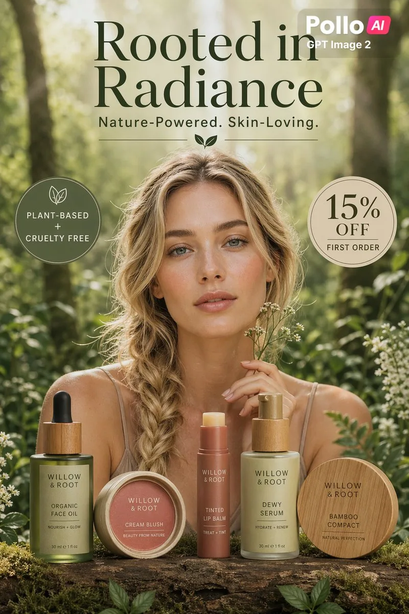 Natural Skincare Forest Ad Poster reference