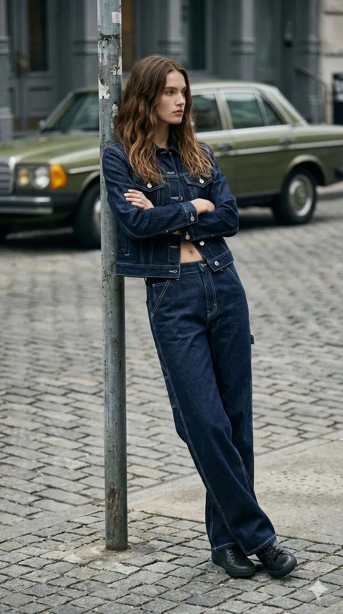 90s Americana Denim Fashion Editorial - Nano Banana Pro AI Prompt for Social Media Post reference
